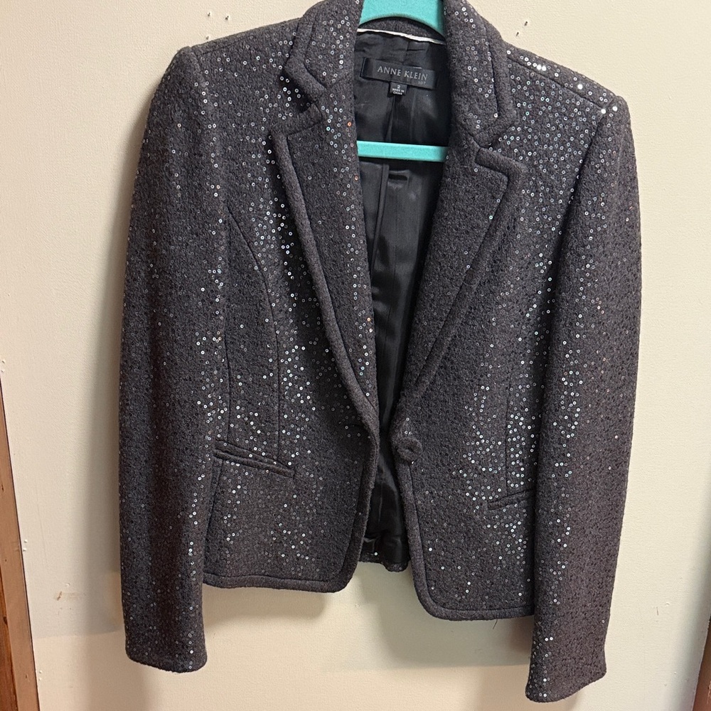 Anne Klein Women's Glittering Charcoal Blazer
